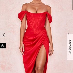 Red corset House of cb Loretta dress XS